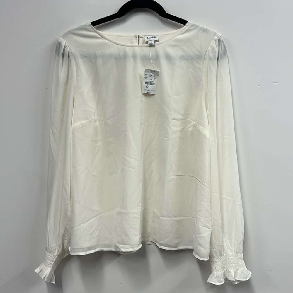 New J Crew ivory blouse L